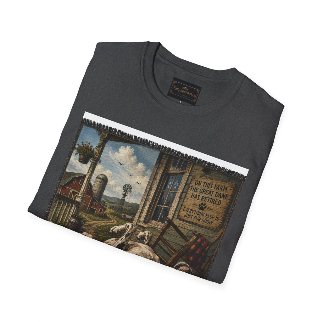 Great Dane Sleeping   Farmhouse Art T‑Shirt