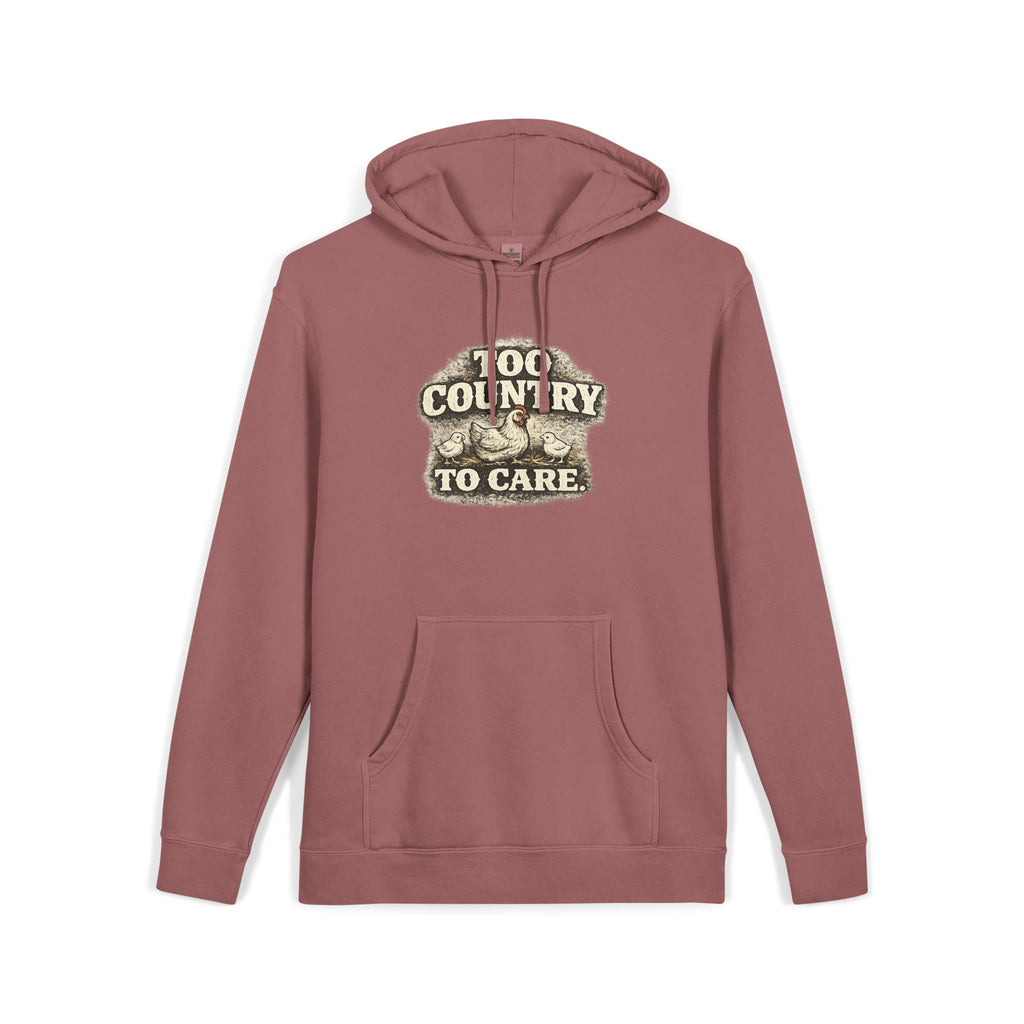 Appalachian Faith Hoodie — "Too Country to Care" Pigment-Dyed Pullover