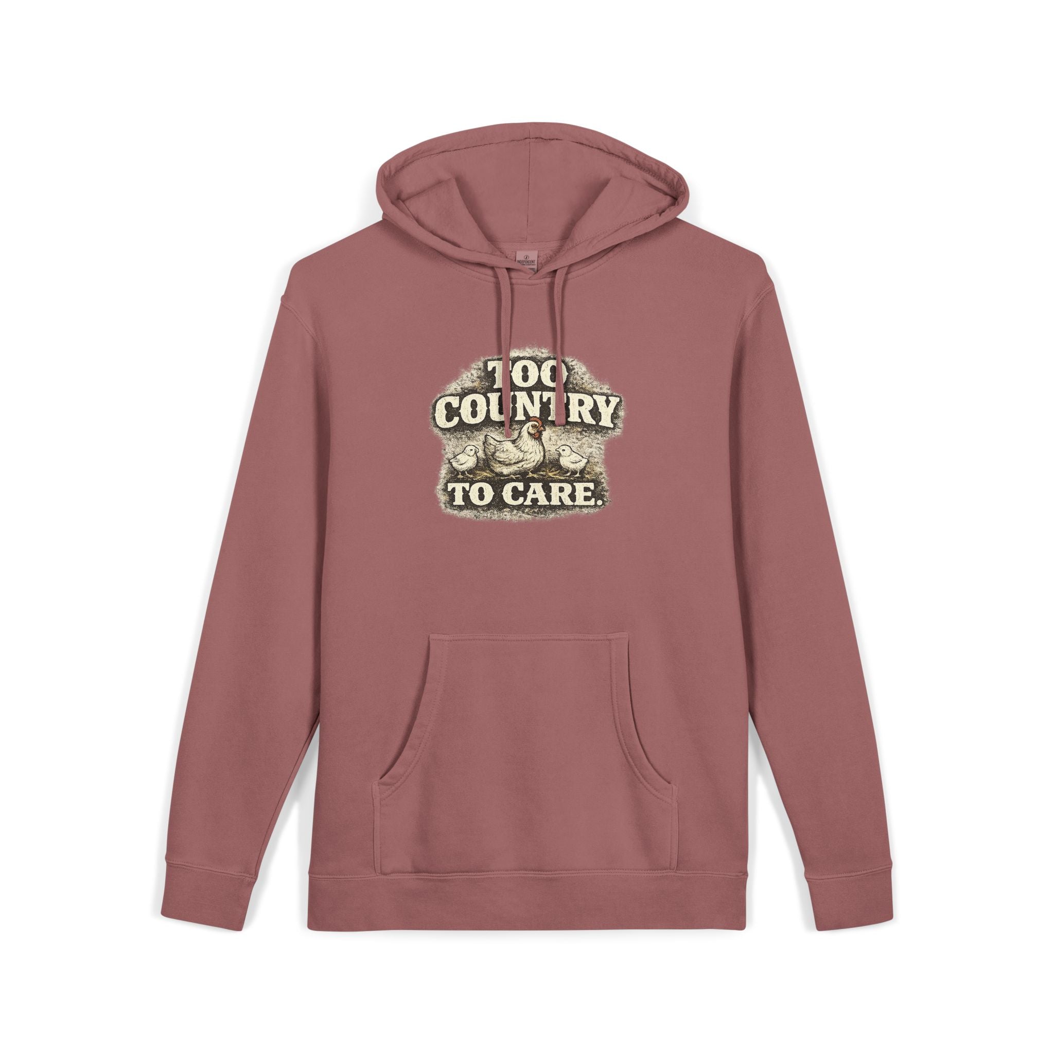 Appalachian Faith Hoodie — "Too Country to Care" Pigment-Dyed Pullover