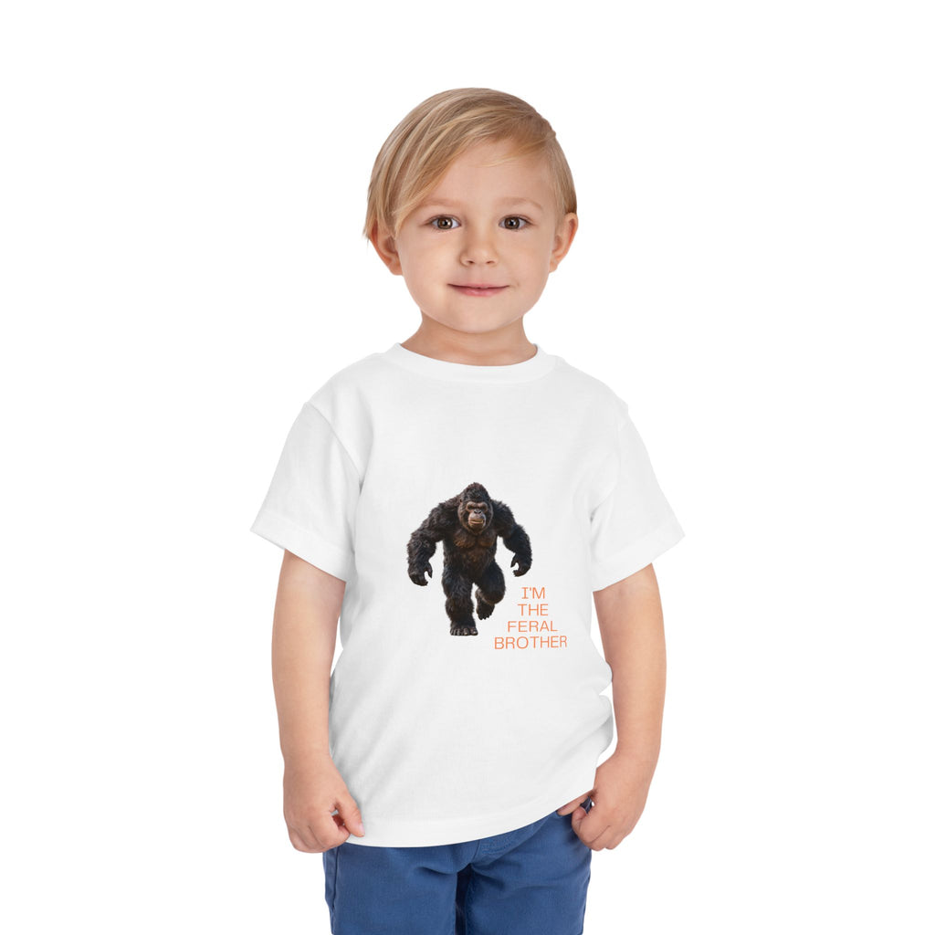 Toddler Tee — "I’m the Feral Brother" Sasquatch Graphic