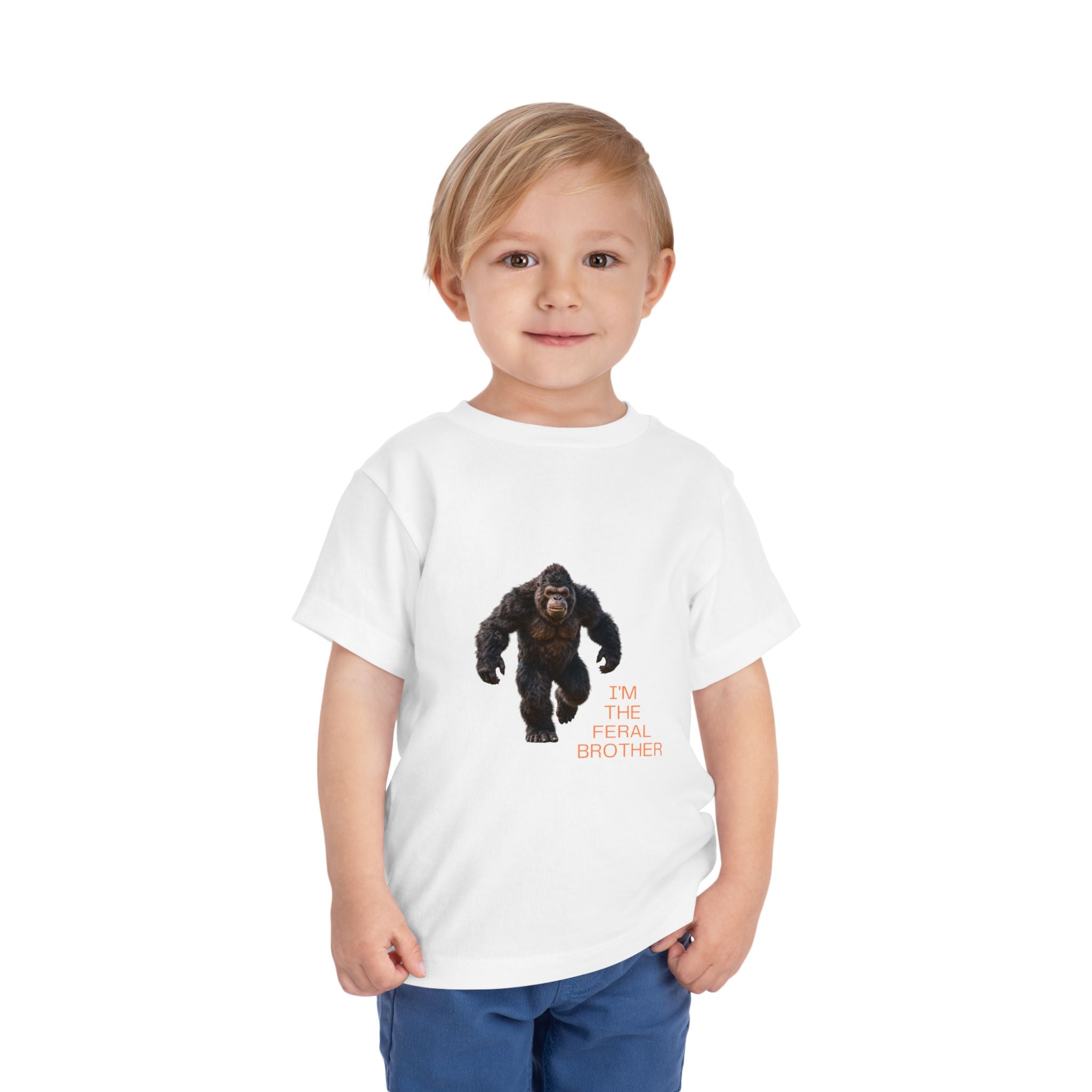 Toddler Tee — "I’m the Feral Brother" Sasquatch Graphic