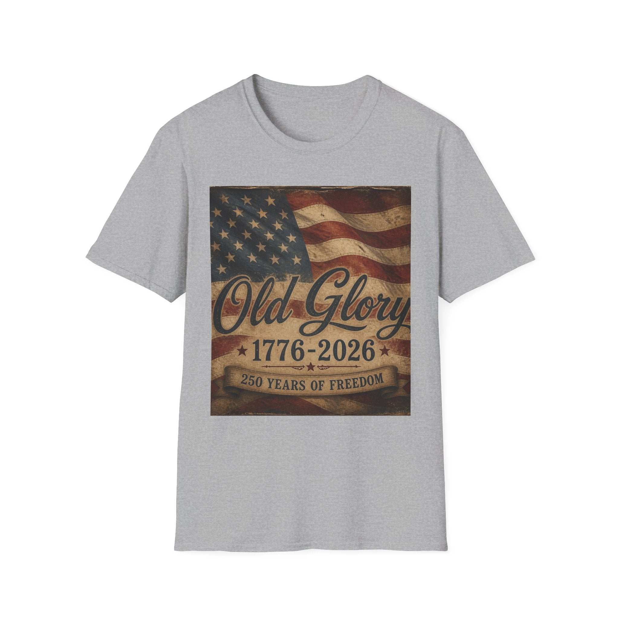 Old Glory Flag T-Shirt — 1776-2026 Vintage American Patriot Tee