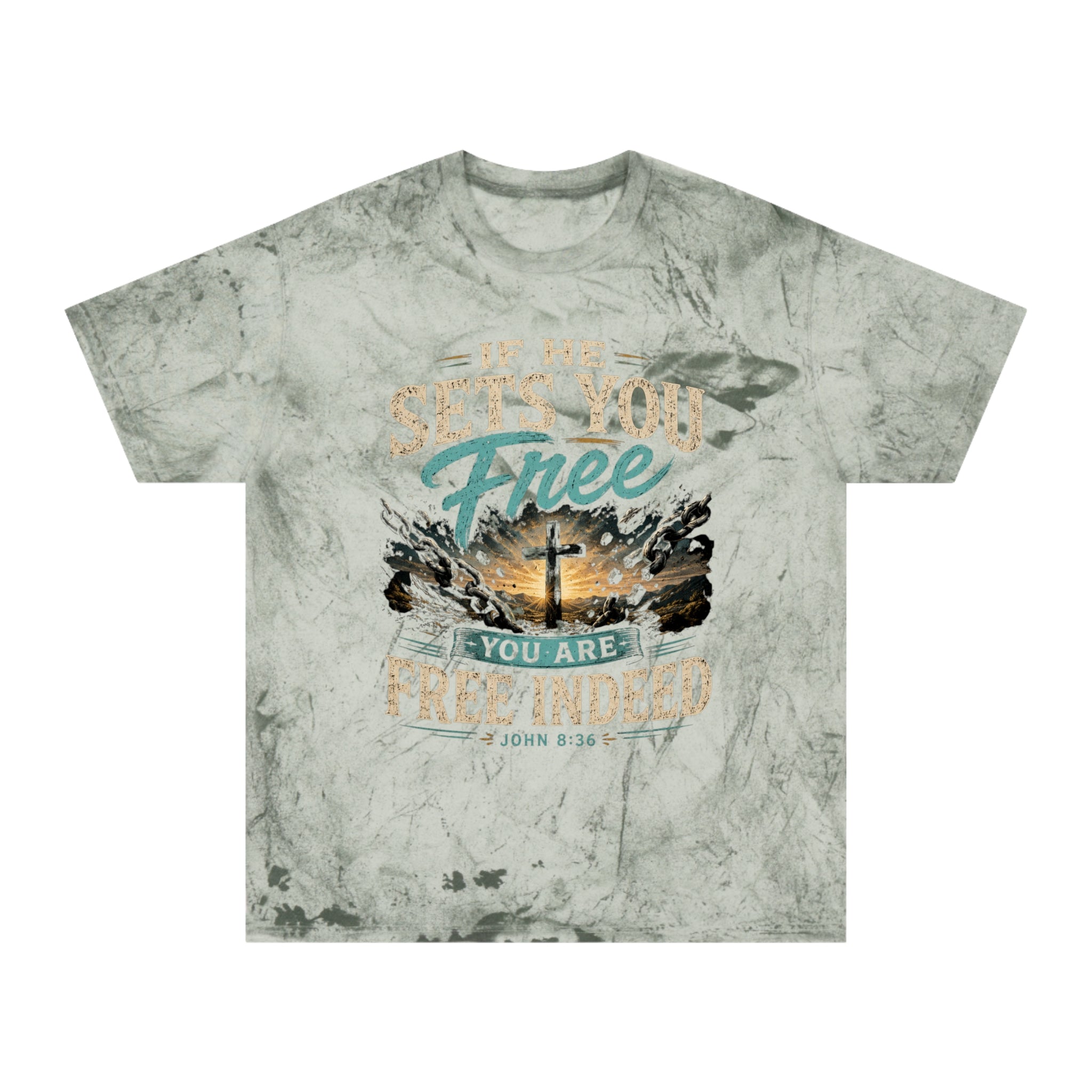 Christian Freedom Tee — "If He Sets You Free" Scripture T-Shirt