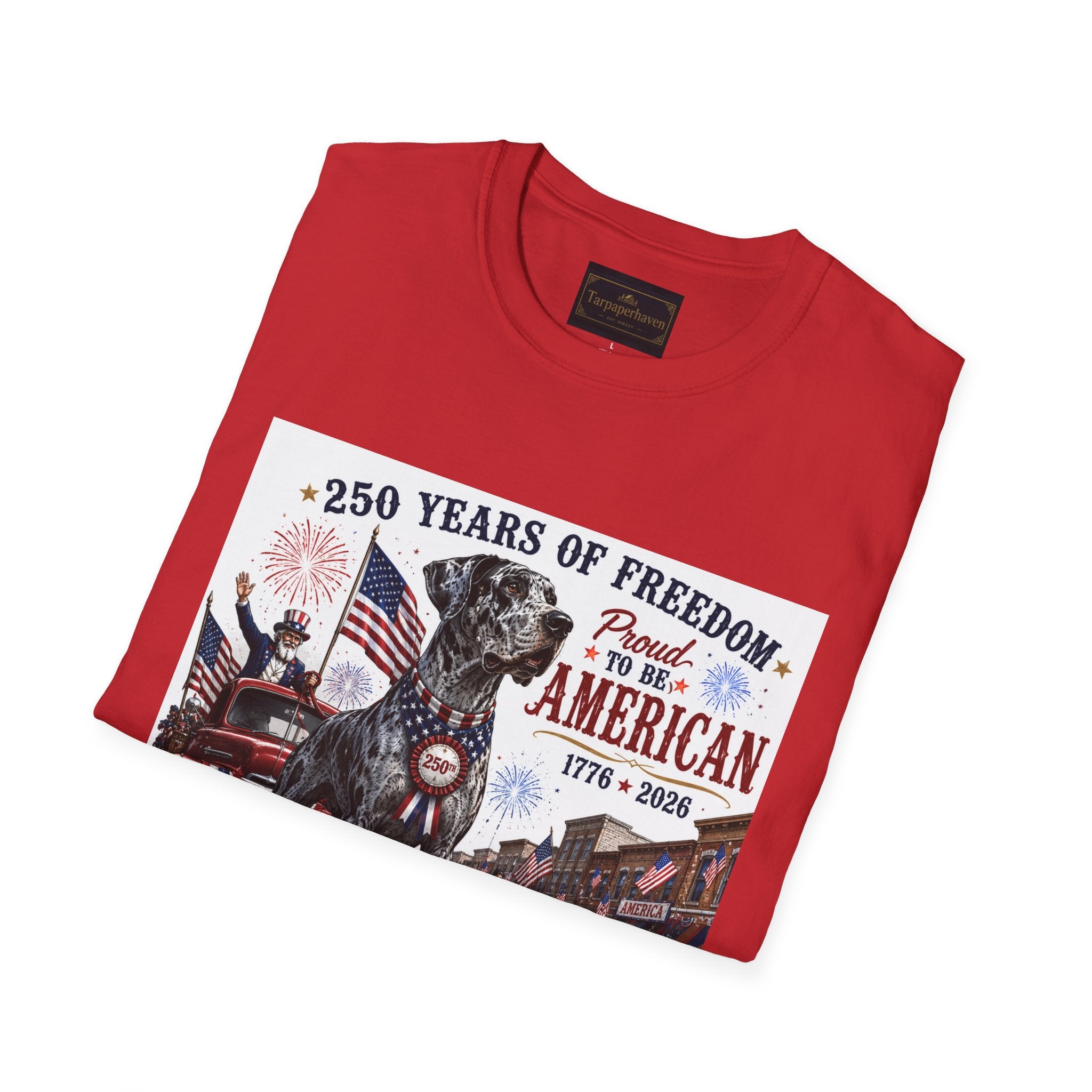 250th Great Dane T-Shirt — 1776–2026 Patriotic Tee