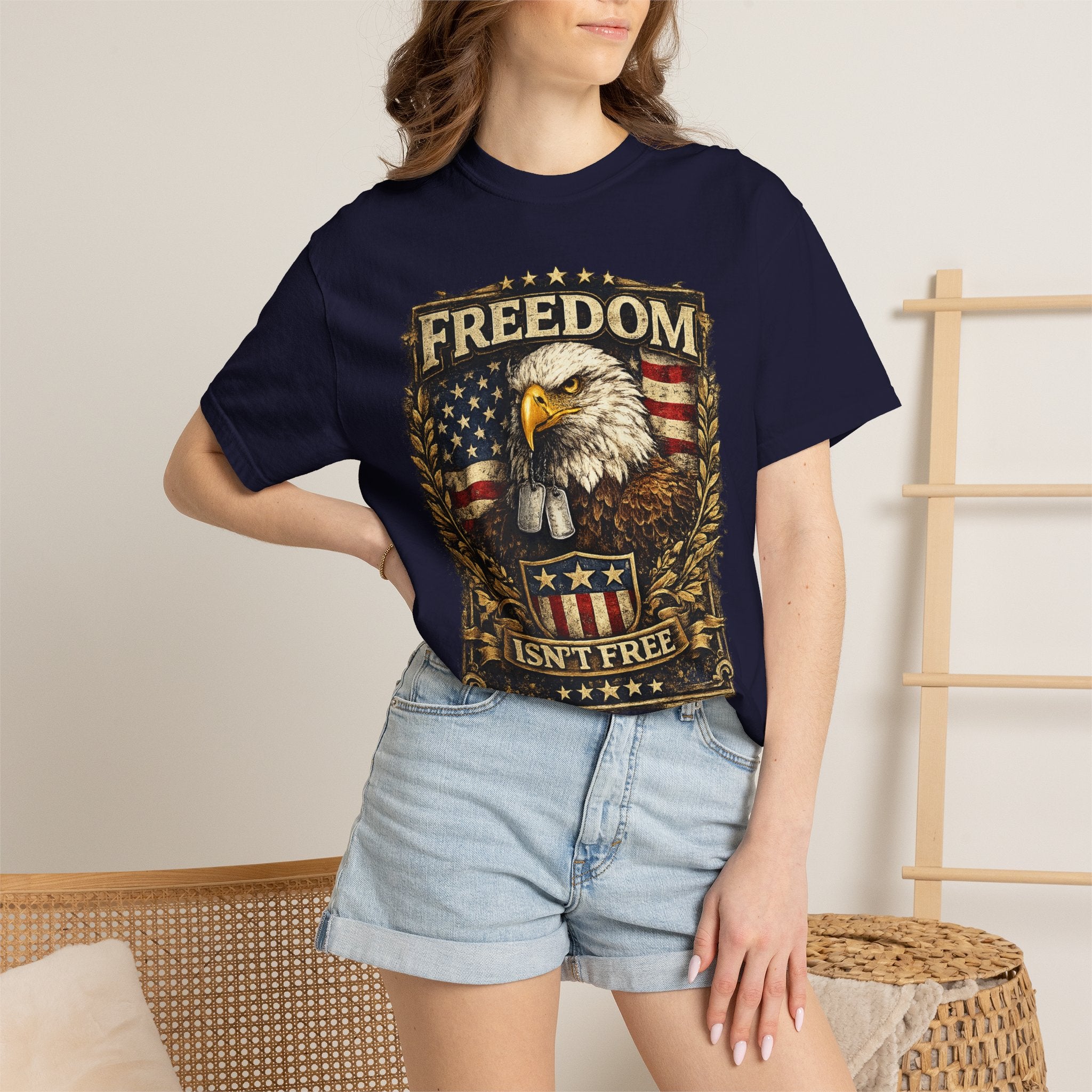 Freedom Isn't Free Eagle T-Shirt — Patriotic American Flag Tee
