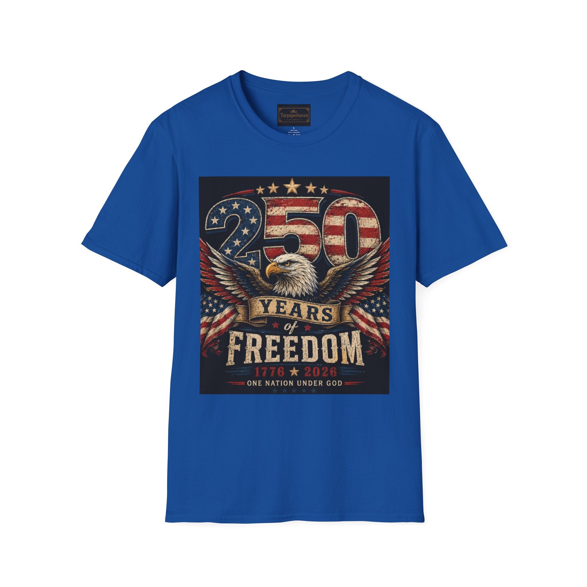 Patriotic 250 Years Freedom T-Shirt — American Flag Eagle Anniversary Tee