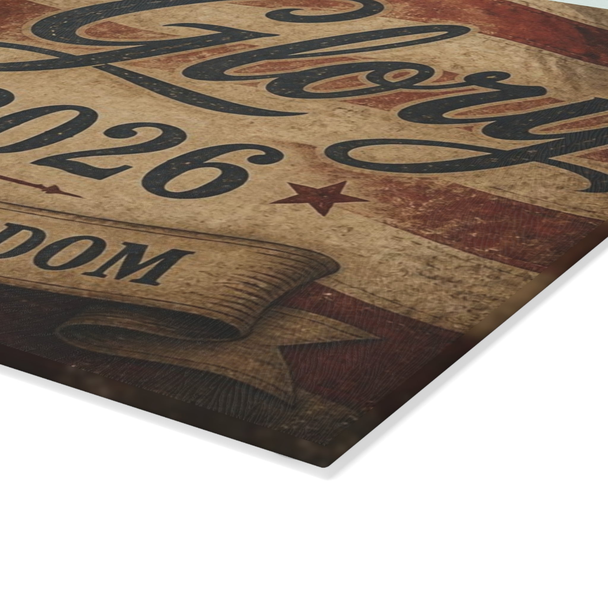 "Old Glory 1776–2026 Patriotic American Flag Design Glass Cutting Board