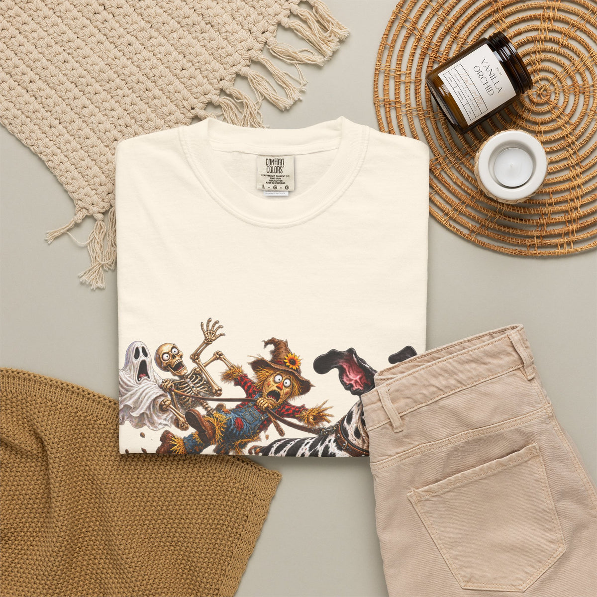 Halloween Great Dane T-Shirt — Cute Dog in Pumpkin Costume Graphic Tee