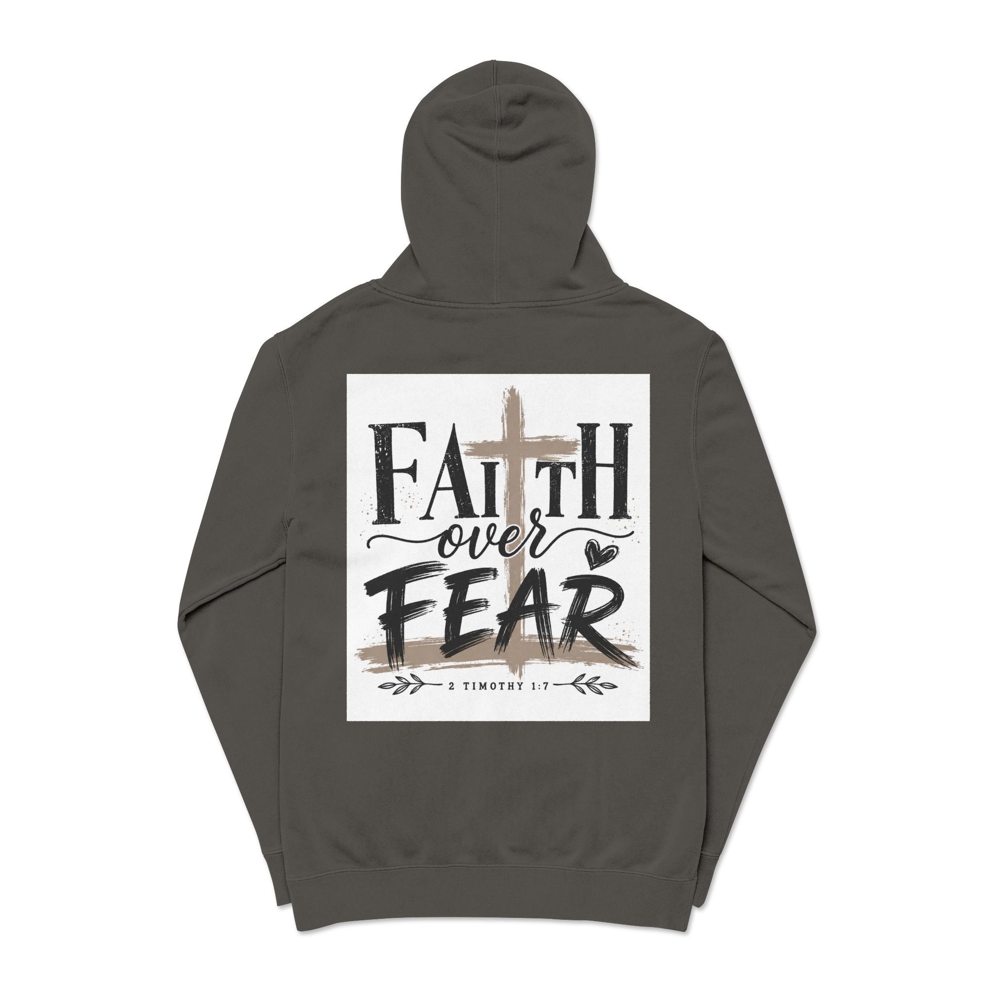 Faith Over Fear Hoodie — Pigment-Dyed Inspirational Pullover