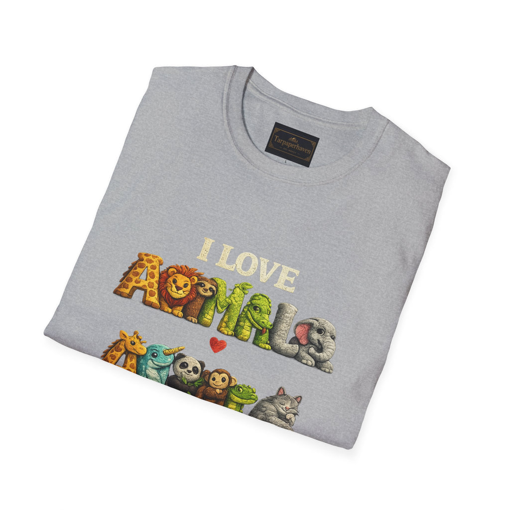 "I Love Animals" Cute Wildlife Graphic Tee