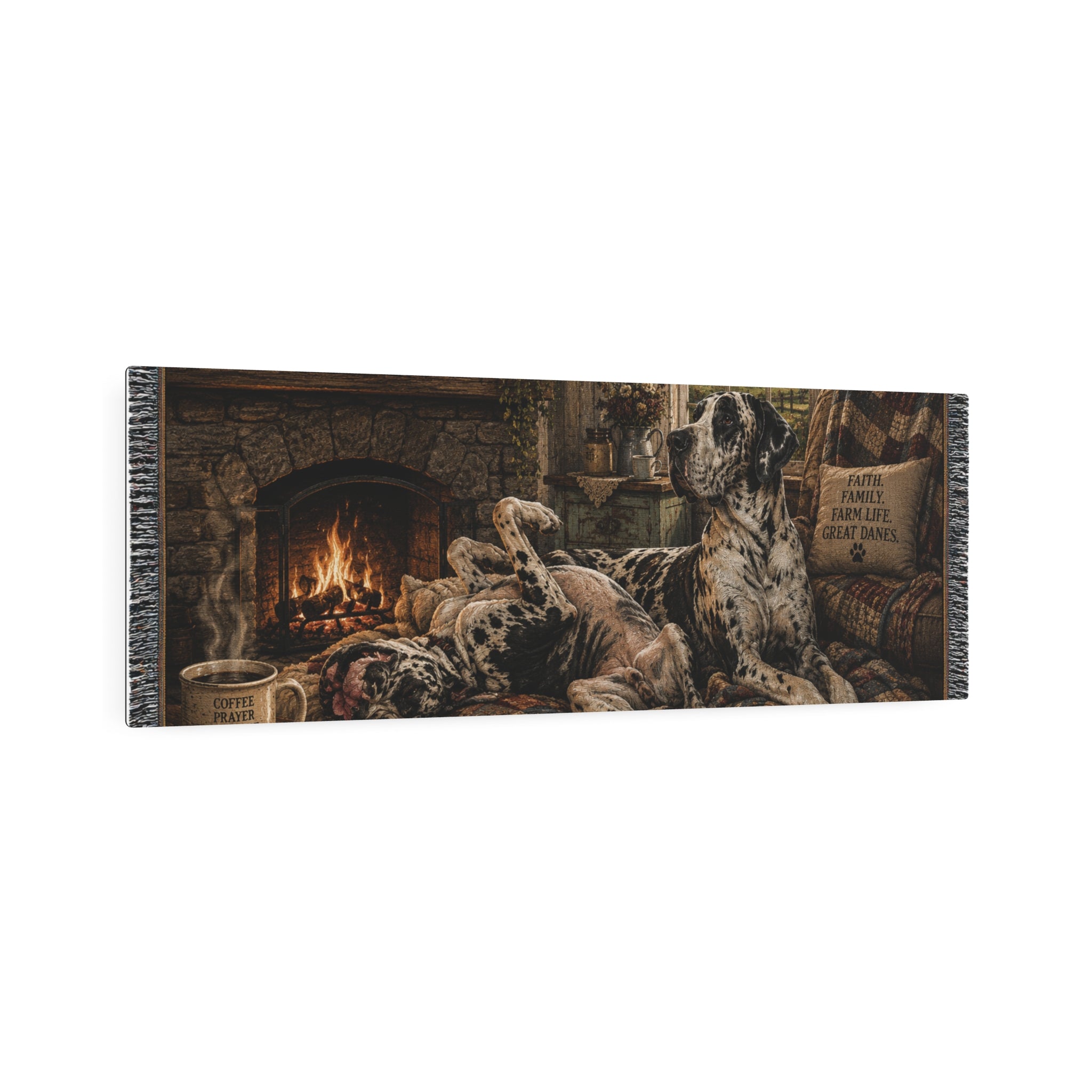 Metal Sign — Cozy Farmhouse Great Dane Scene
