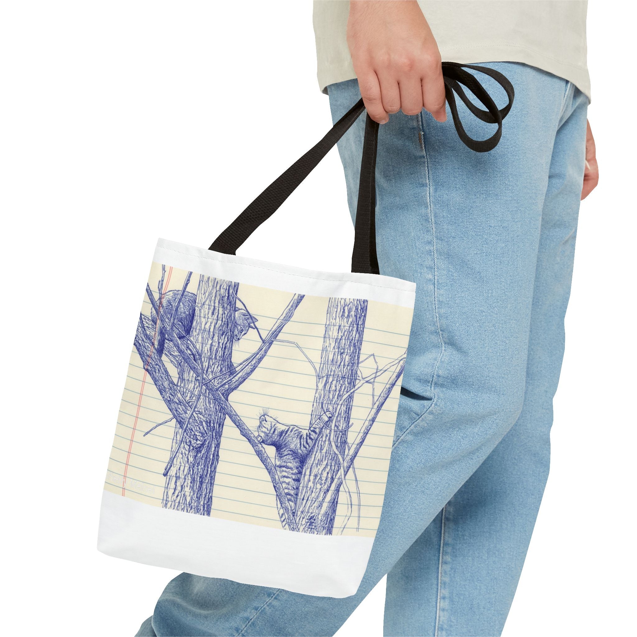 Ballpoint Sketch Cat Tote