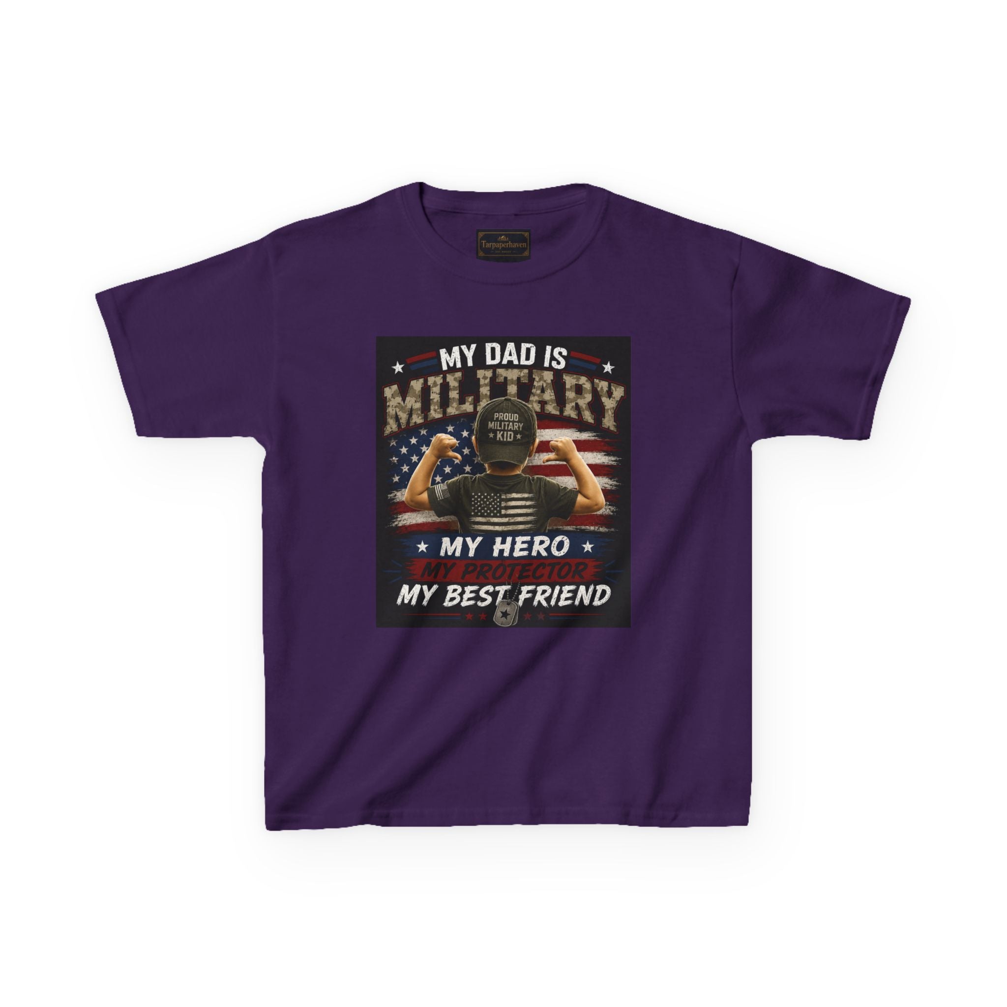 Kids Tee — "My Dad Is Military" Patriotic Hero Shirt