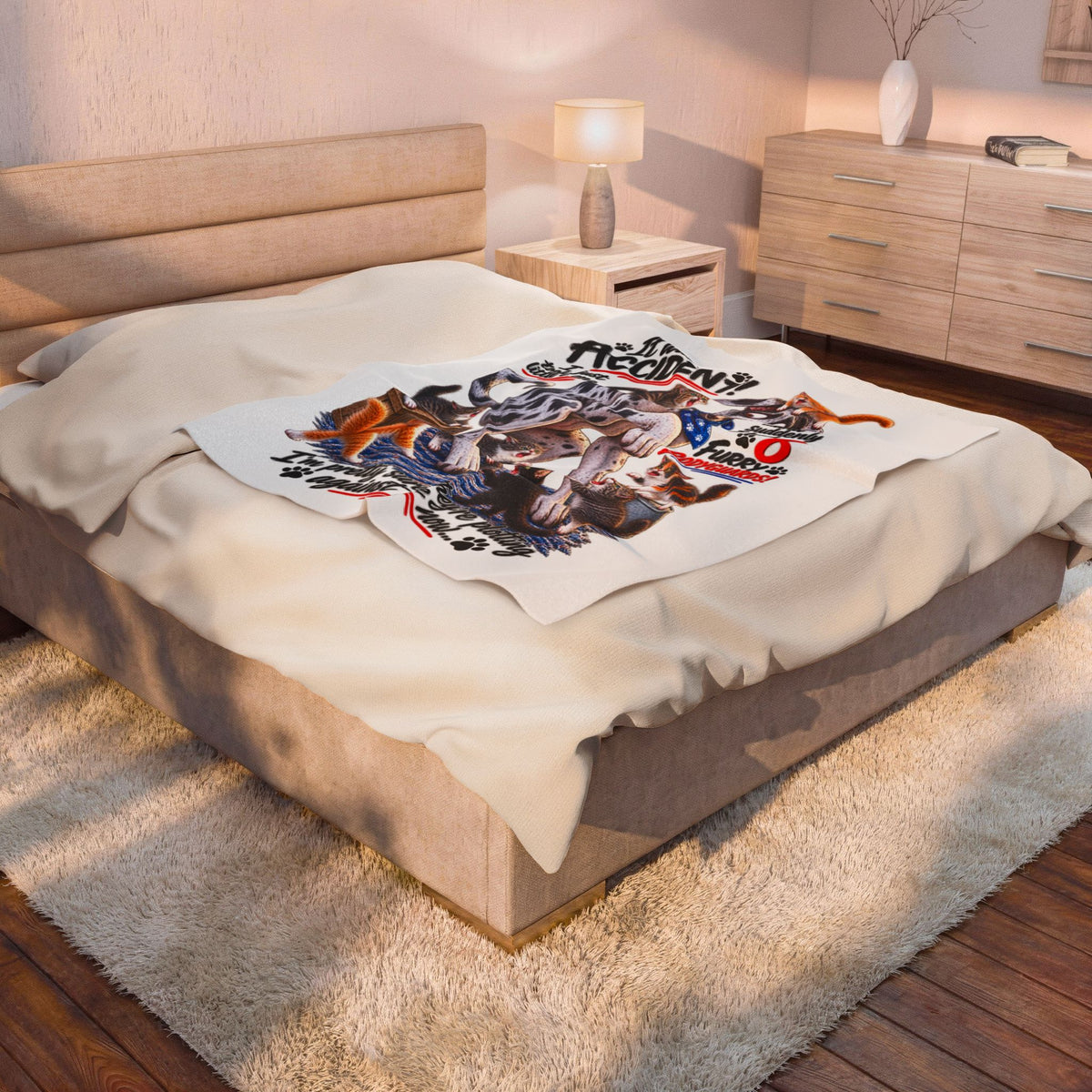 Velveteen Plush Blanket — Funny