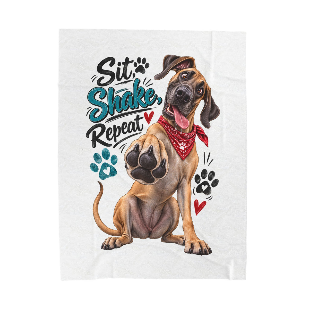 Dog Paw Throw Blanket