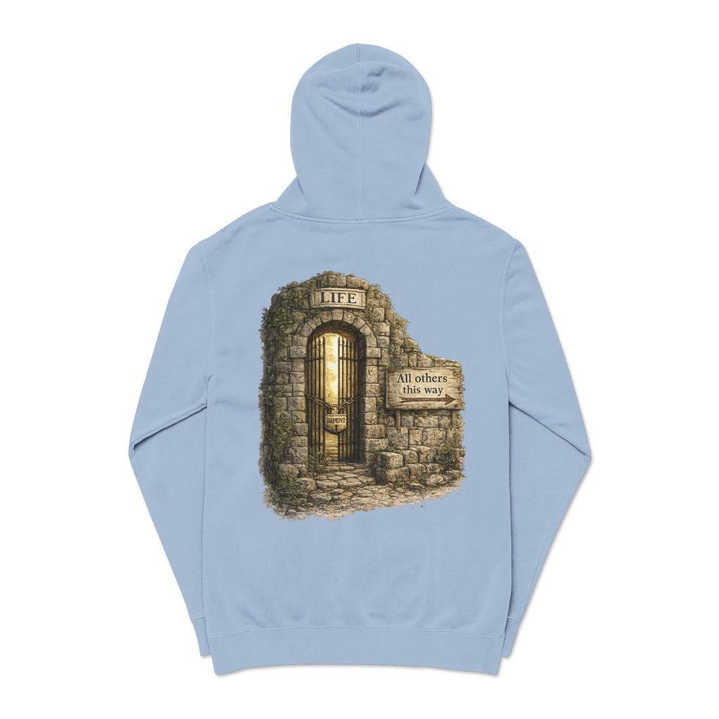 Faith Over Fear Hoodie — 'The Narrow Path Vintage Graphic Pigment-Dyed Hoodie