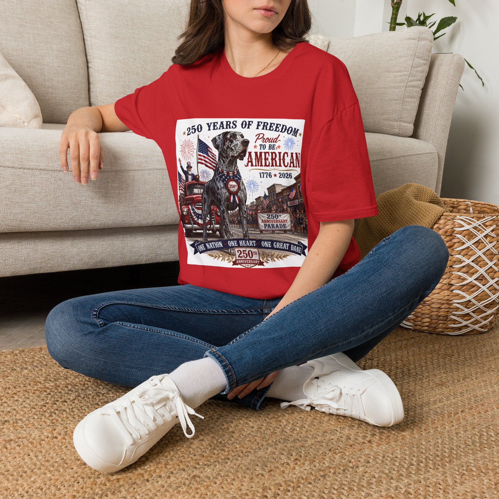 250th Great Dane T-Shirt — 1776–2026 Patriotic Tee