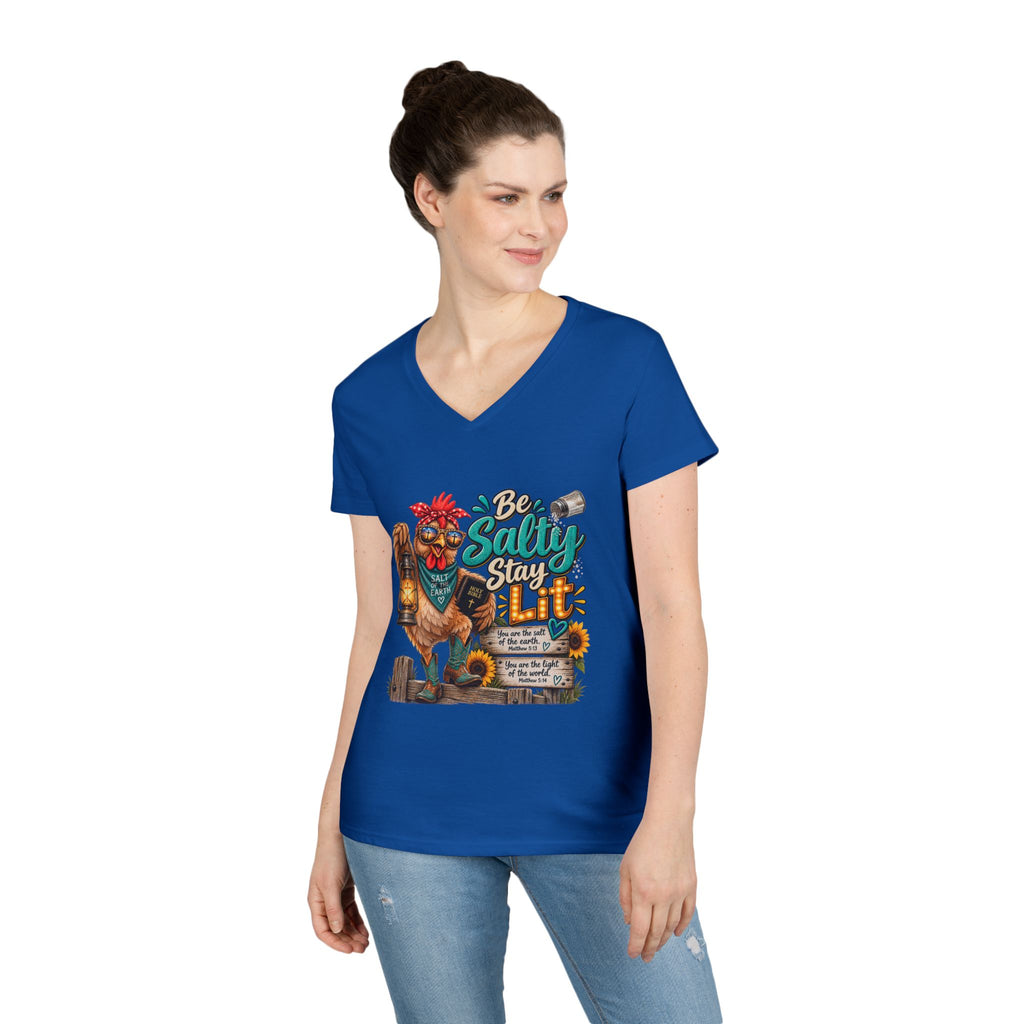 Be Salty Stay Lit Chicken V-Neck Tee