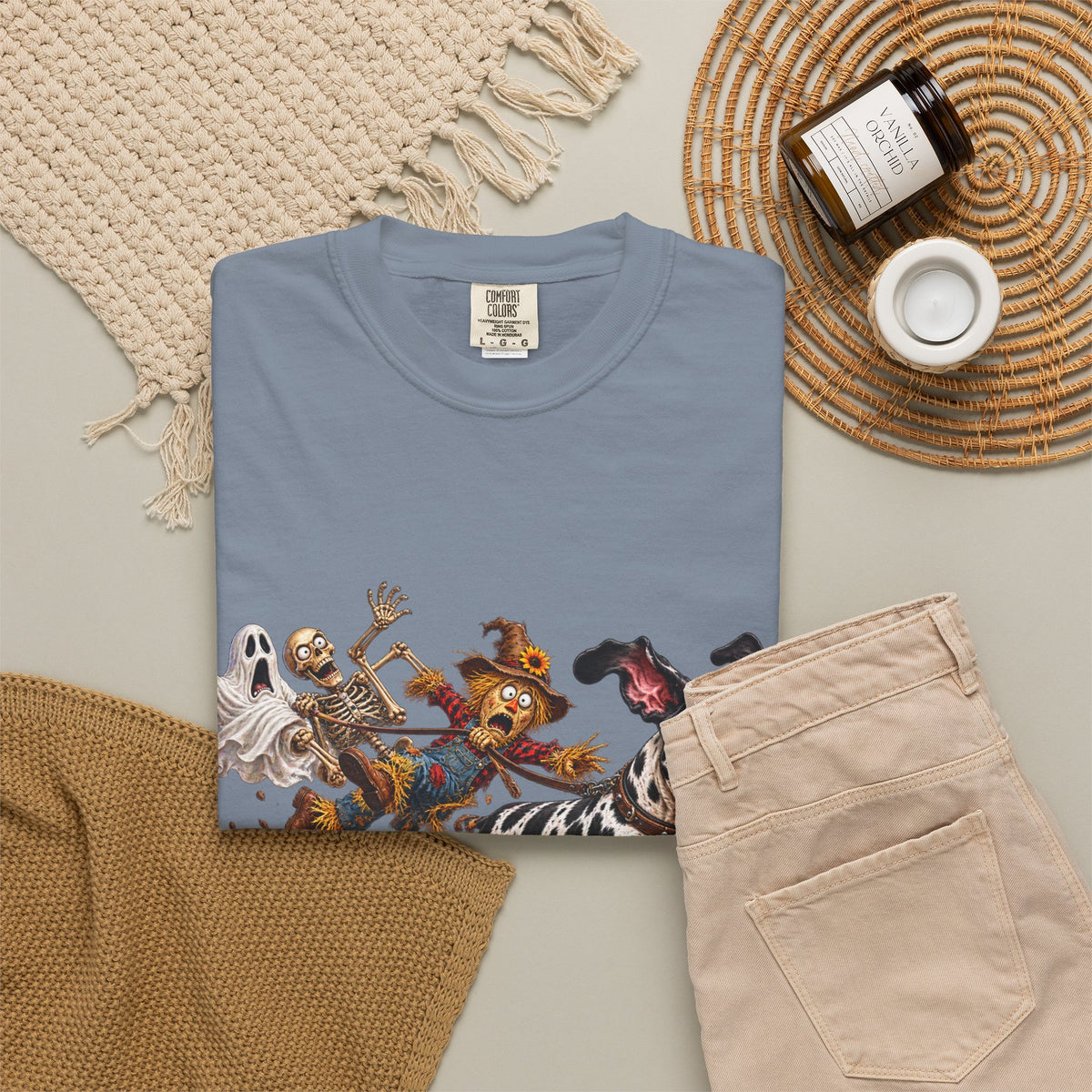 Halloween Great Dane T-Shirt — Cute Dog in Pumpkin Costume Graphic Tee