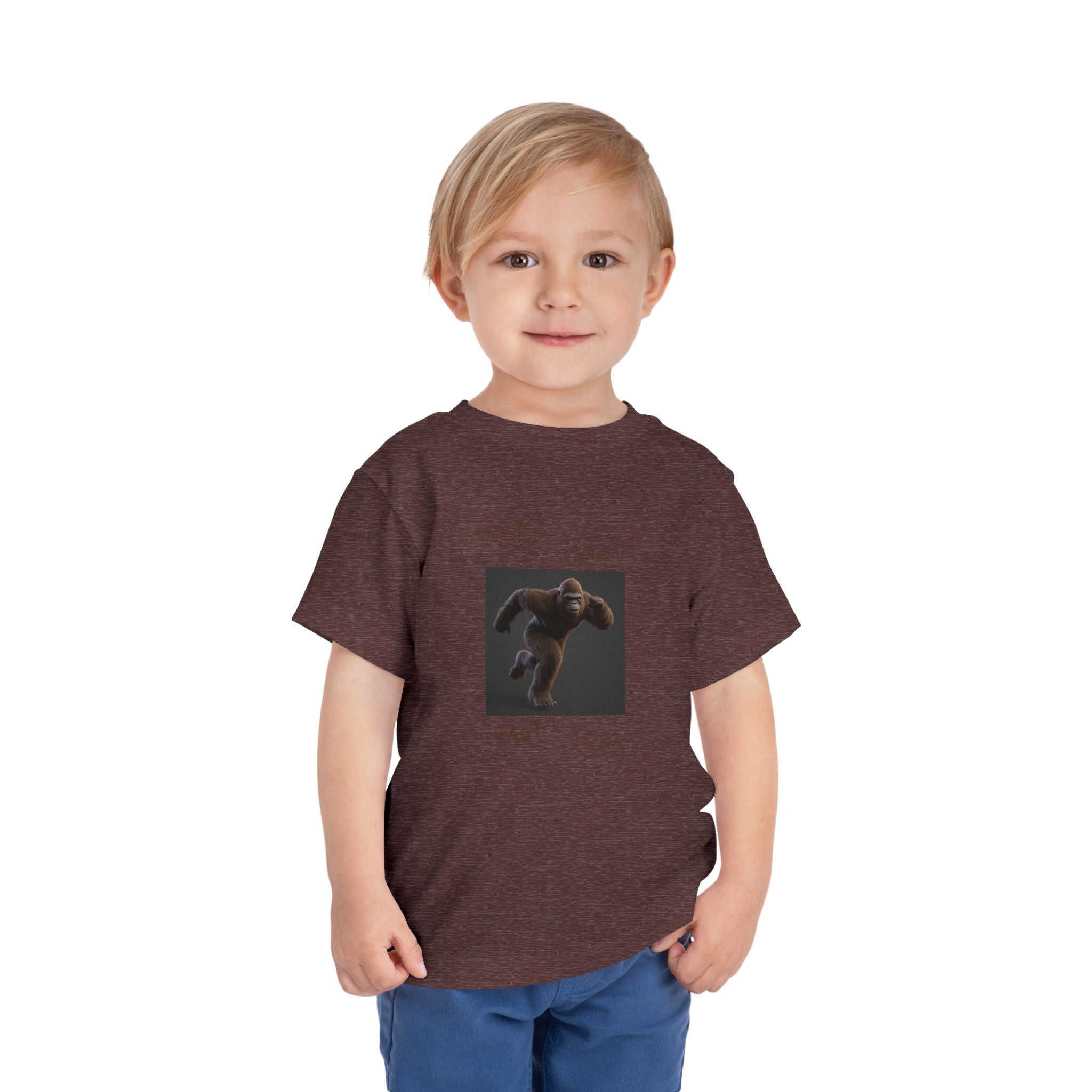 Toddler Tee — 'Speed Wild Fast Play' Running SasquatchGraphic
