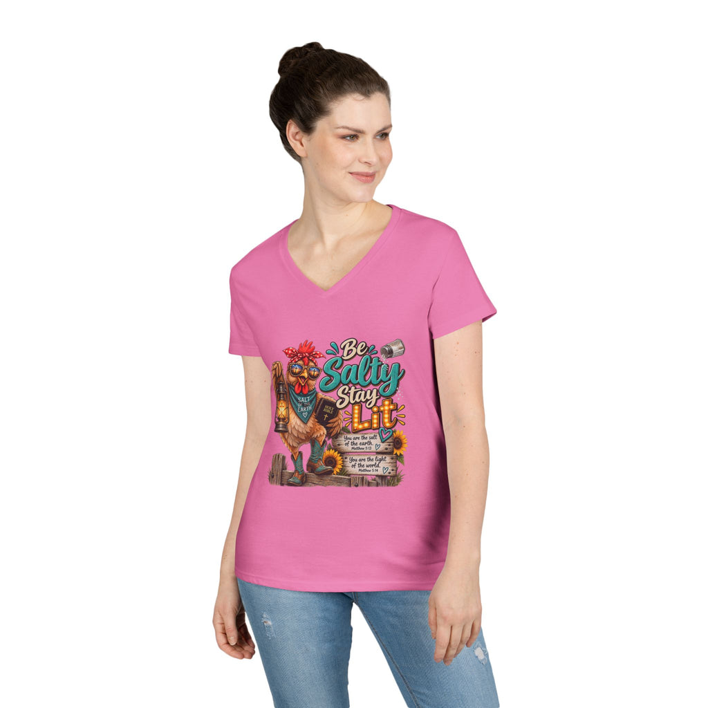 Be Salty Stay Lit Chicken V-Neck Tee