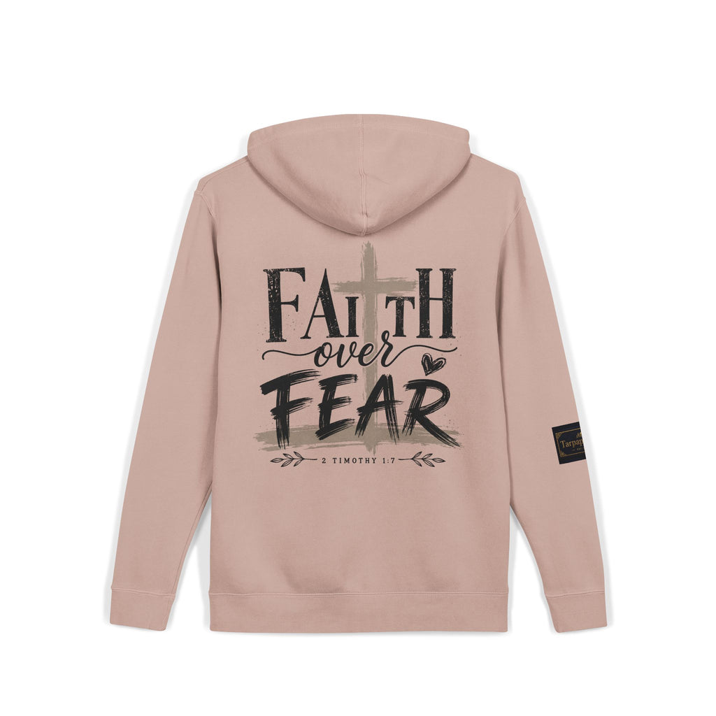 Faith Over Fear Hoodie — Pigment-Dyed Inspirational Pullover