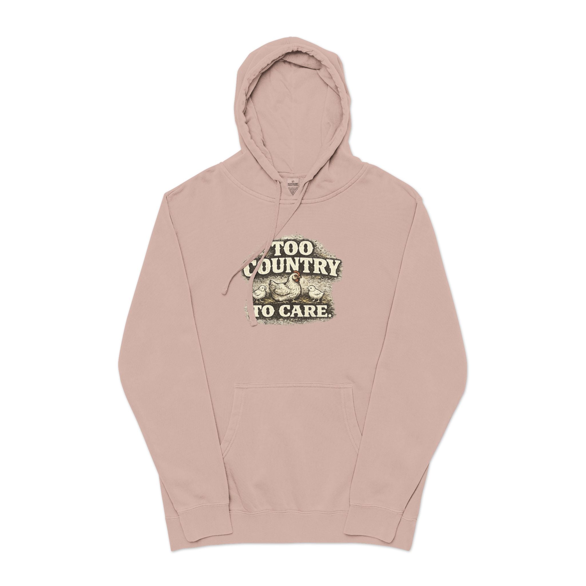Appalachian Faith Hoodie — "Too Country to Care" Pigment-Dyed Pullover