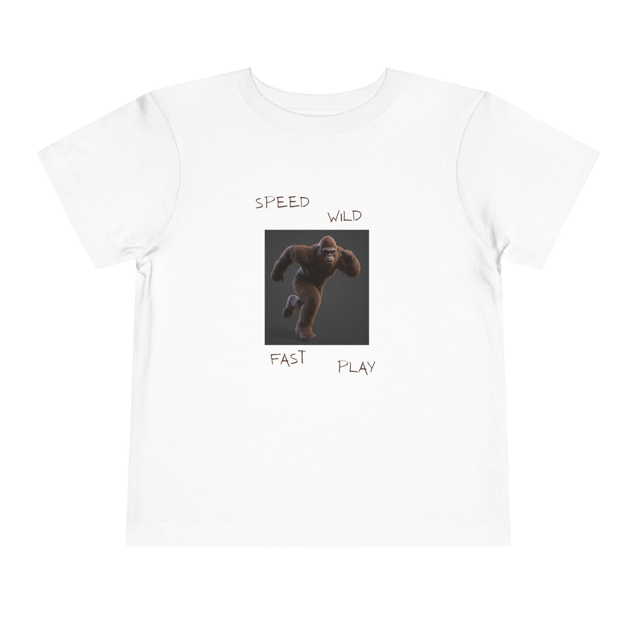 Toddler Tee — 'Speed Wild Fast Play' Running SasquatchGraphic