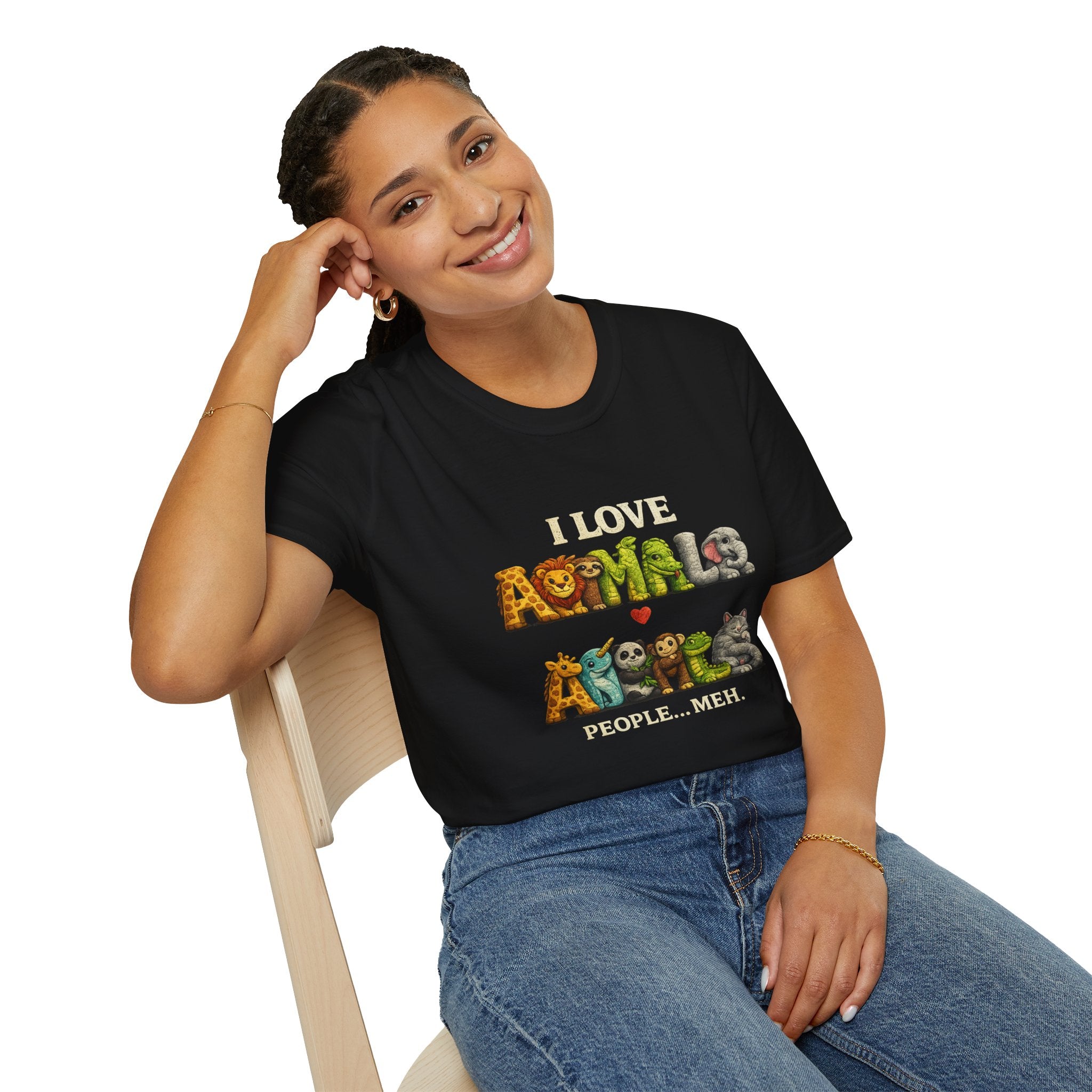 "I Love Animals" Cute Wildlife Graphic Tee
