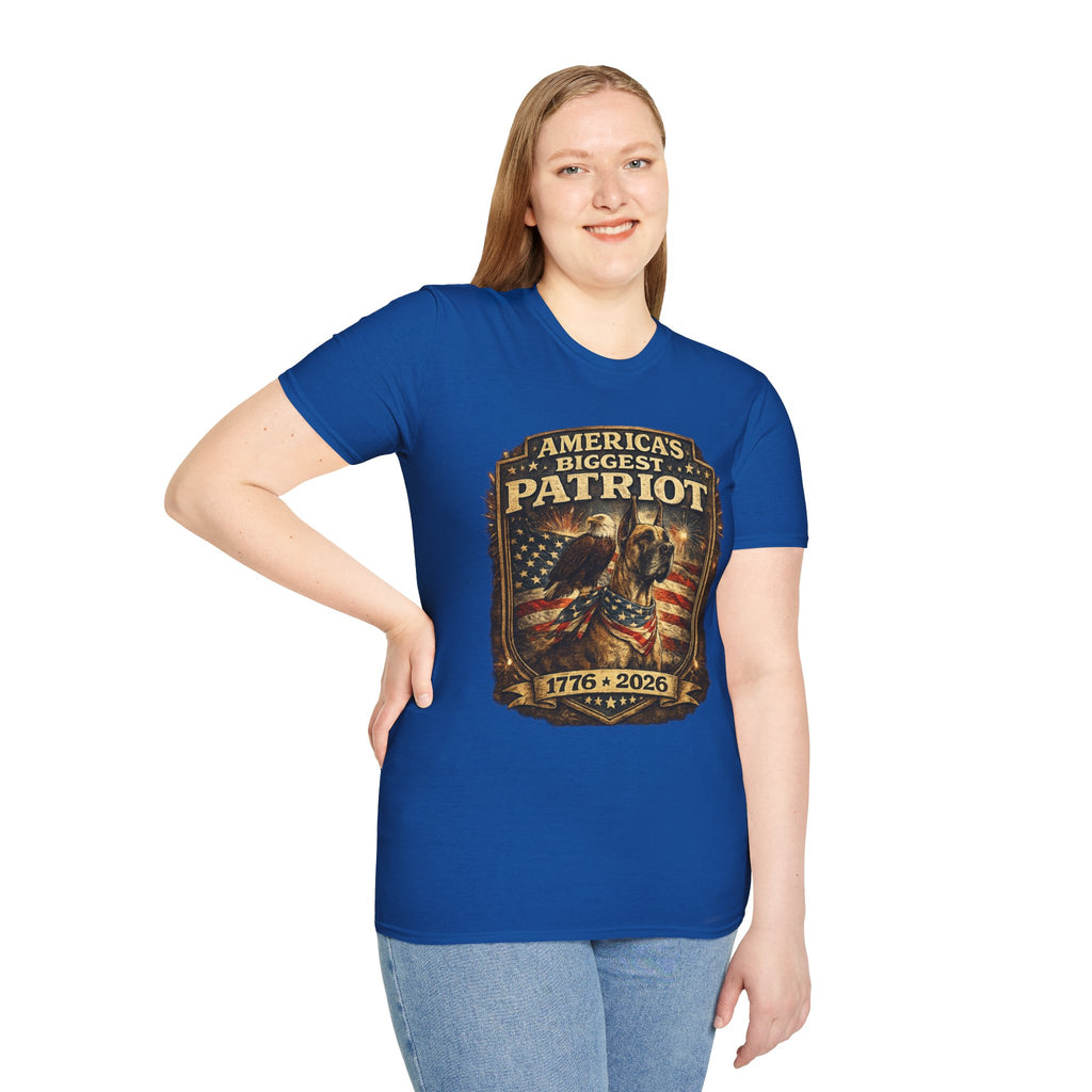 Patriot T-Shirt — Great Dane 1776–2026 Vintage Eagle Flag Tee
