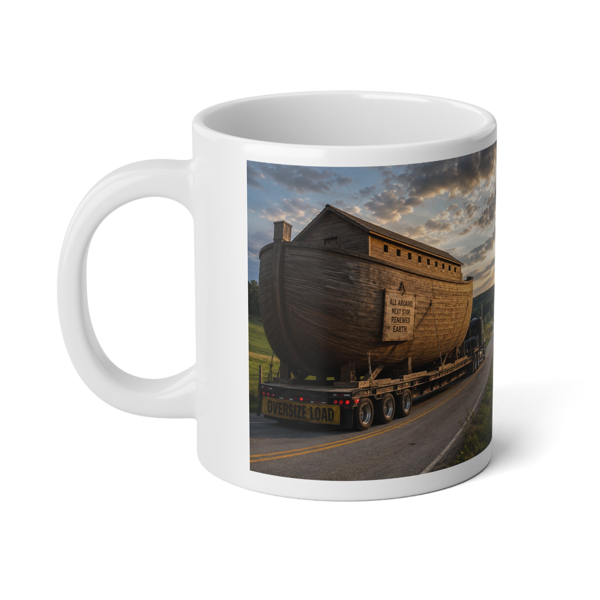 20oz Photo Mug — Semi hauling Ark  down RoadTravel Coffee Cup
