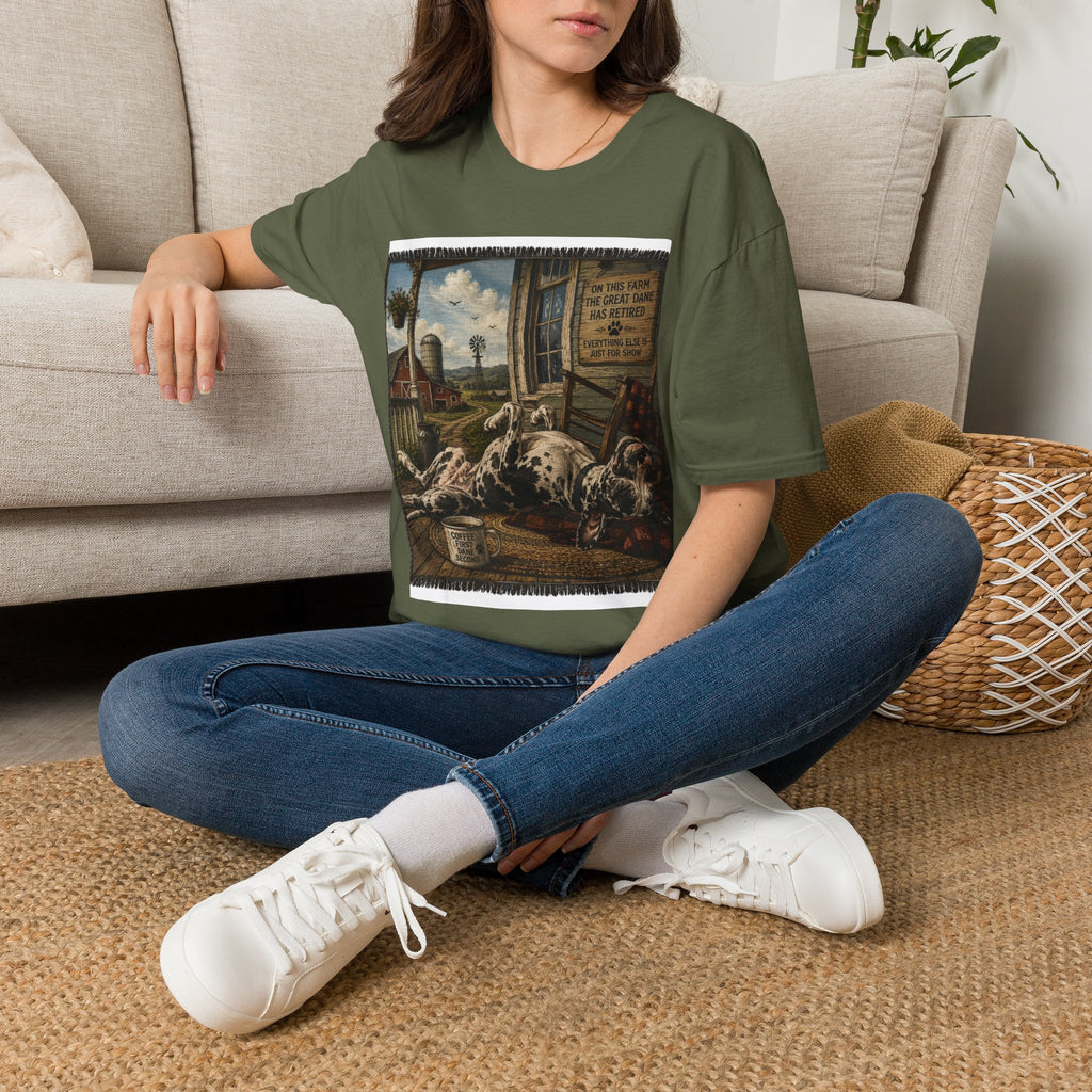 Great Dane Sleeping   Farmhouse Art T‑Shirt