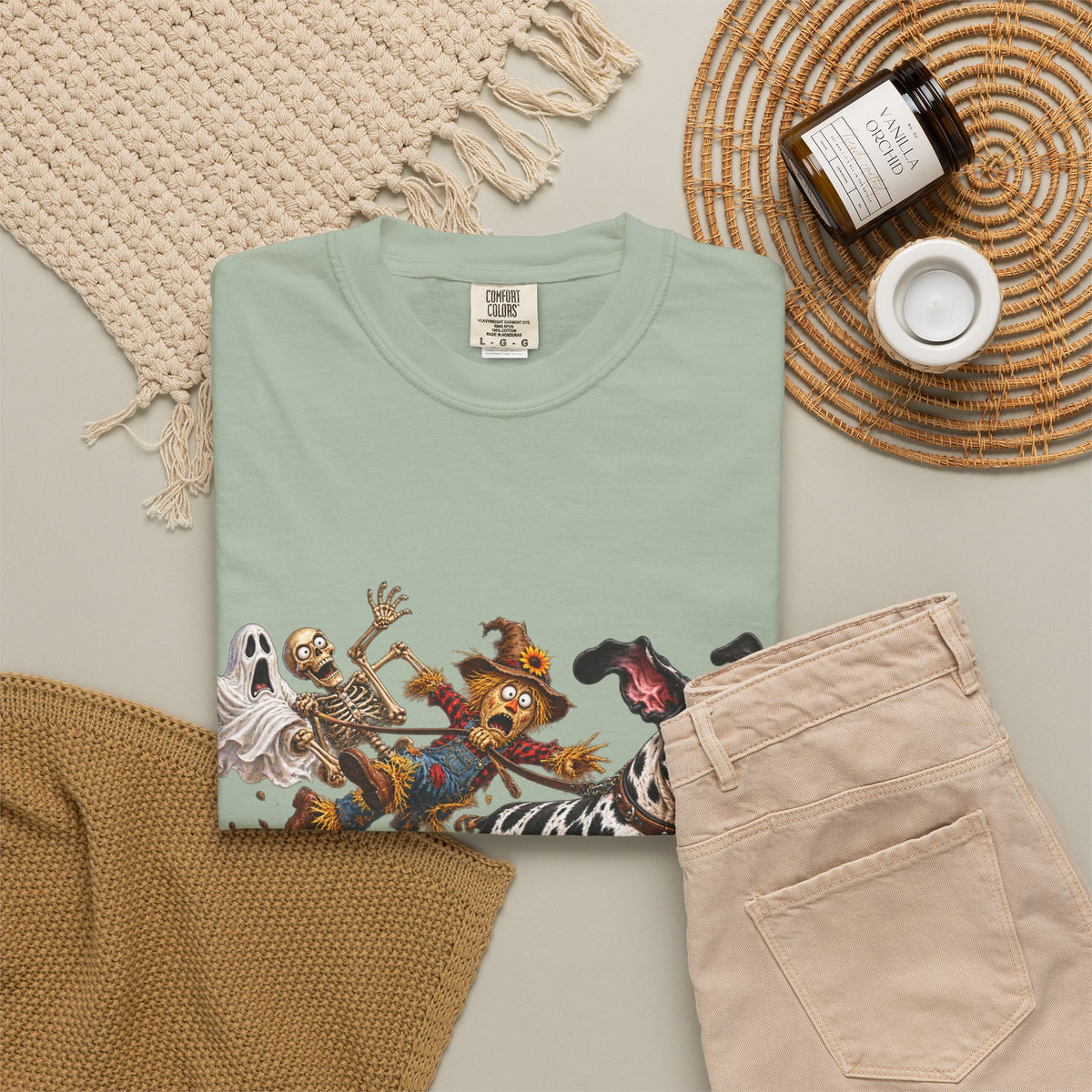 Halloween Great Dane T-Shirt — Cute Dog in Pumpkin Costume Graphic Tee
