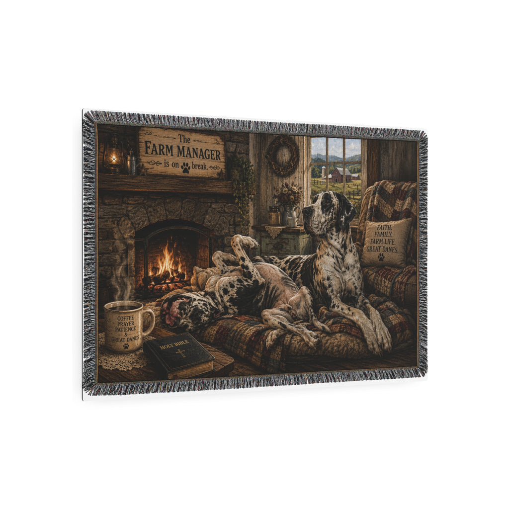Metal Sign — Cozy Farmhouse Great Dane Scene