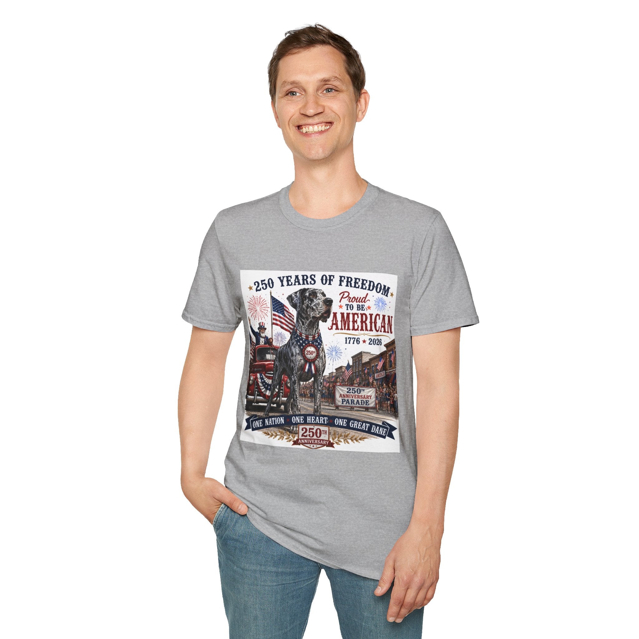 250th Great Dane T-Shirt — 1776–2026 Patriotic Tee