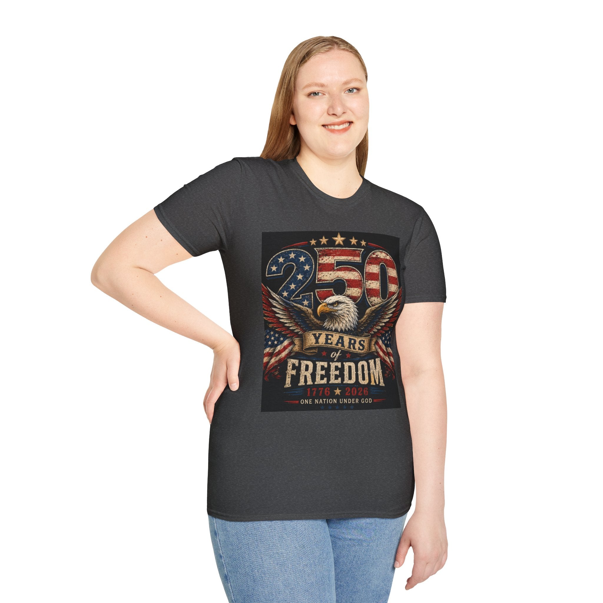 Patriotic 250 Years Freedom T-Shirt — American Flag Eagle Anniversary Tee