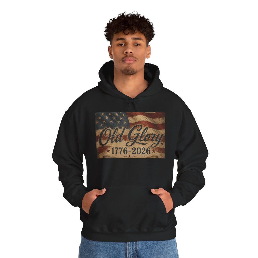 Patriotic Old Glory 1776-2026 Hoodie — American Flag Sweatshirt