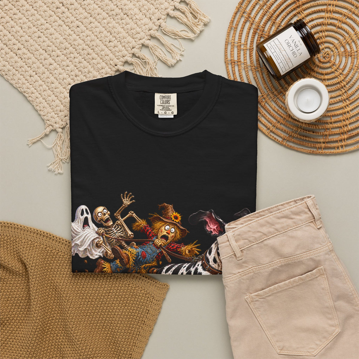 Halloween Great Dane T-Shirt — Cute Dog in Pumpkin Costume Graphic Tee
