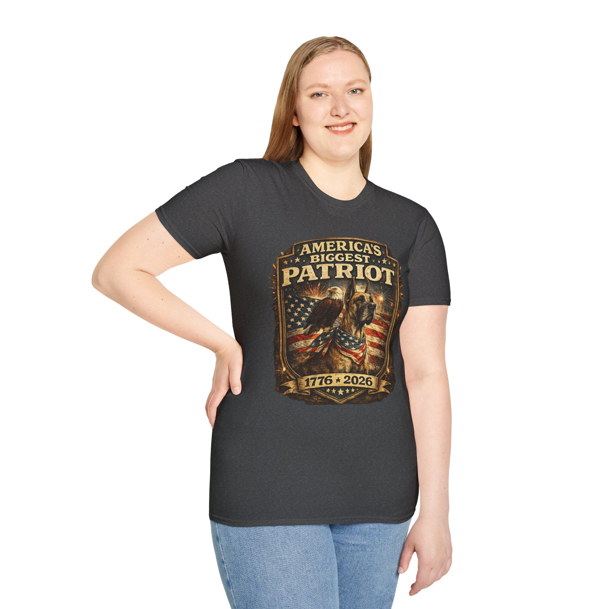 Patriot T-Shirt — Great Dane 1776–2026 Vintage Eagle Flag Tee