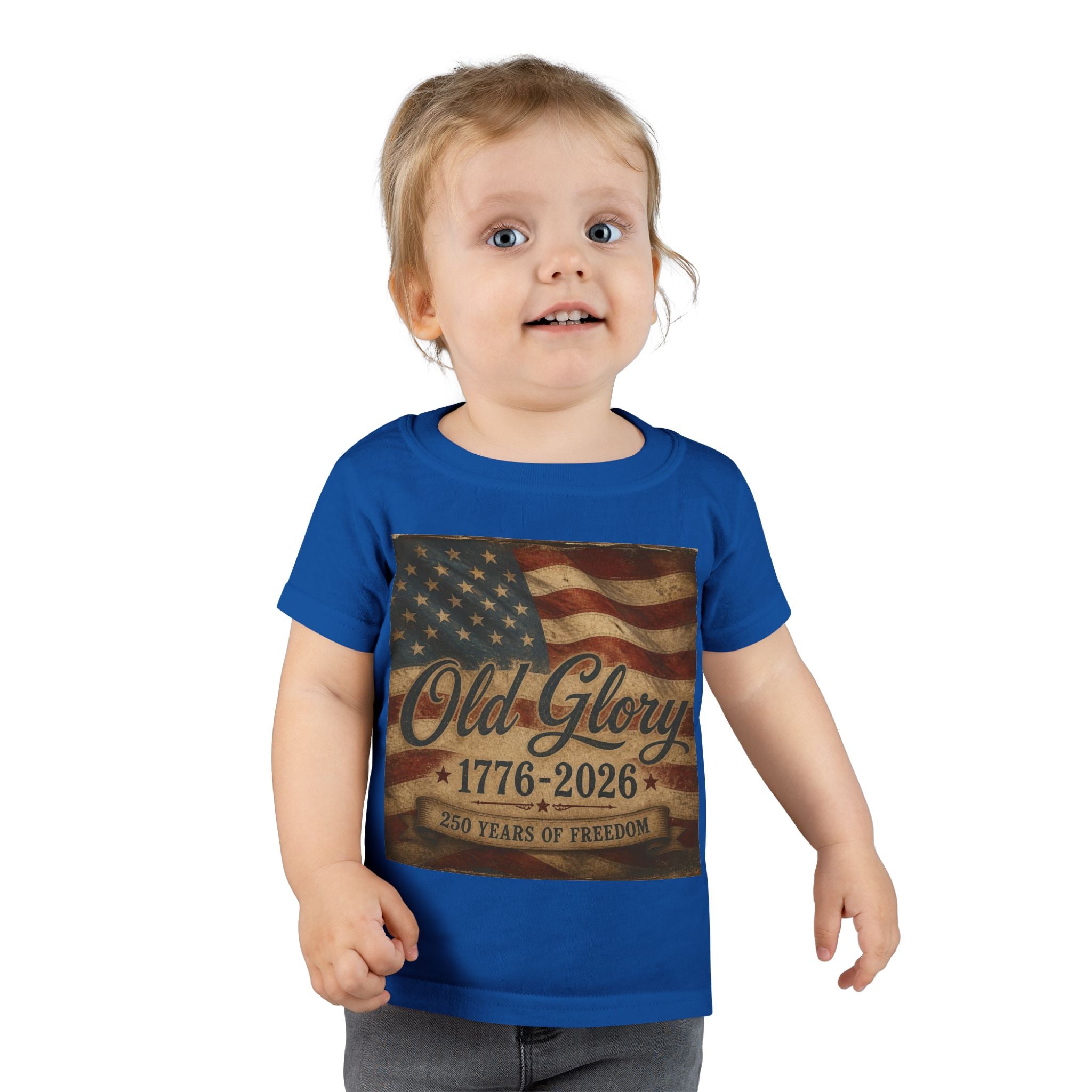 Toddler T-Shirt - "Old Glory 1776-2026"  Patriotic Flag Tee
