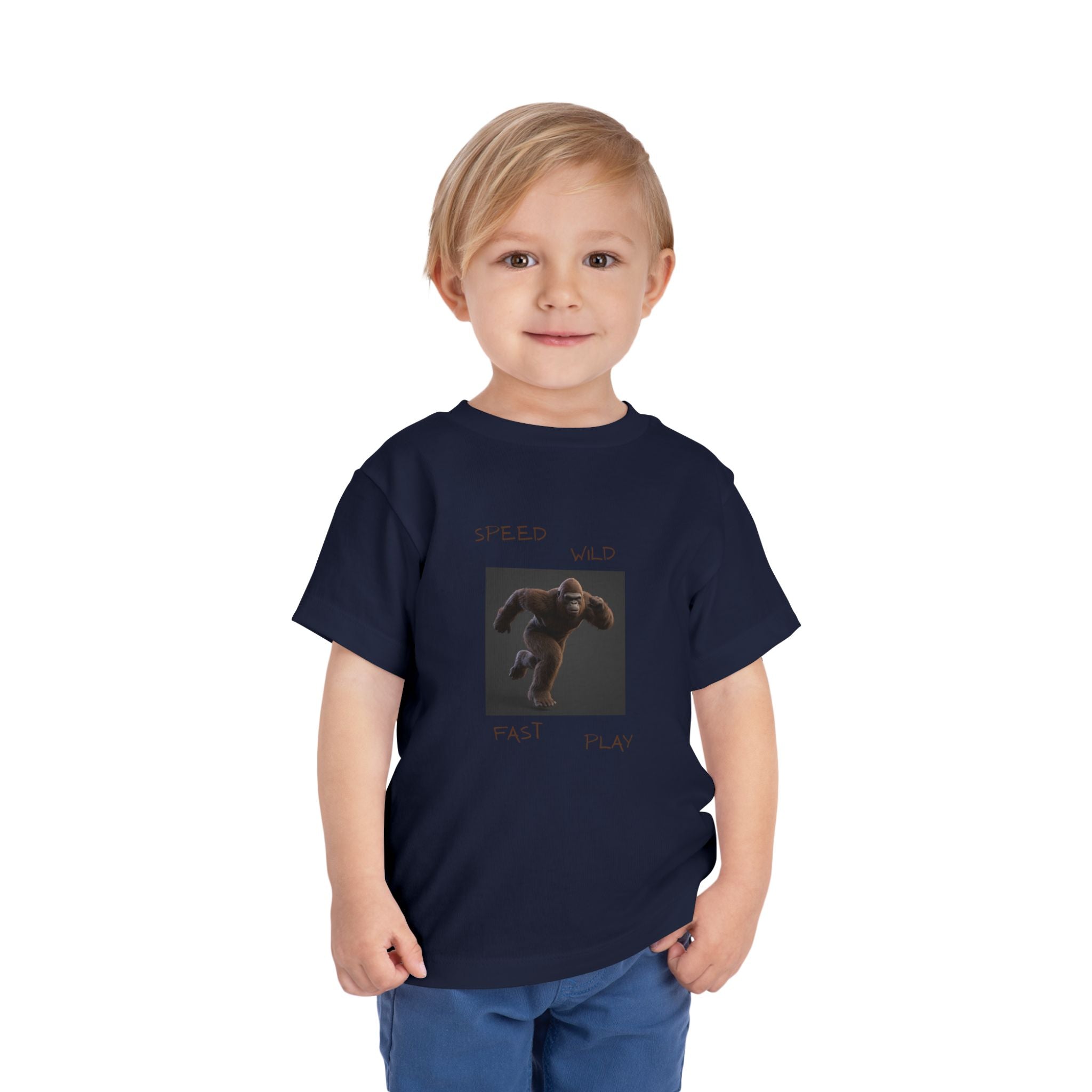 Toddler Tee — 'Speed Wild Fast Play' Running SasquatchGraphic