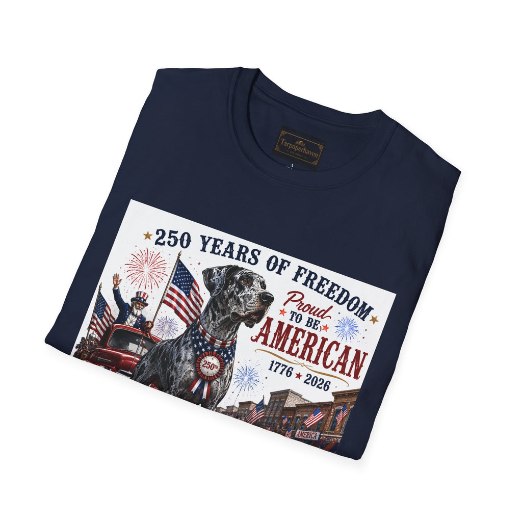 250th Great Dane T-Shirt — 1776–2026 Patriotic Tee