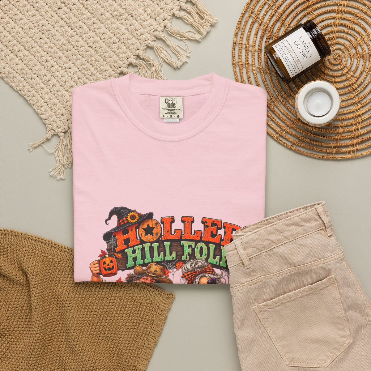 Halloween Holler Hill Folk T-Shirt — "Happy Halloween" Vintage Horror Design