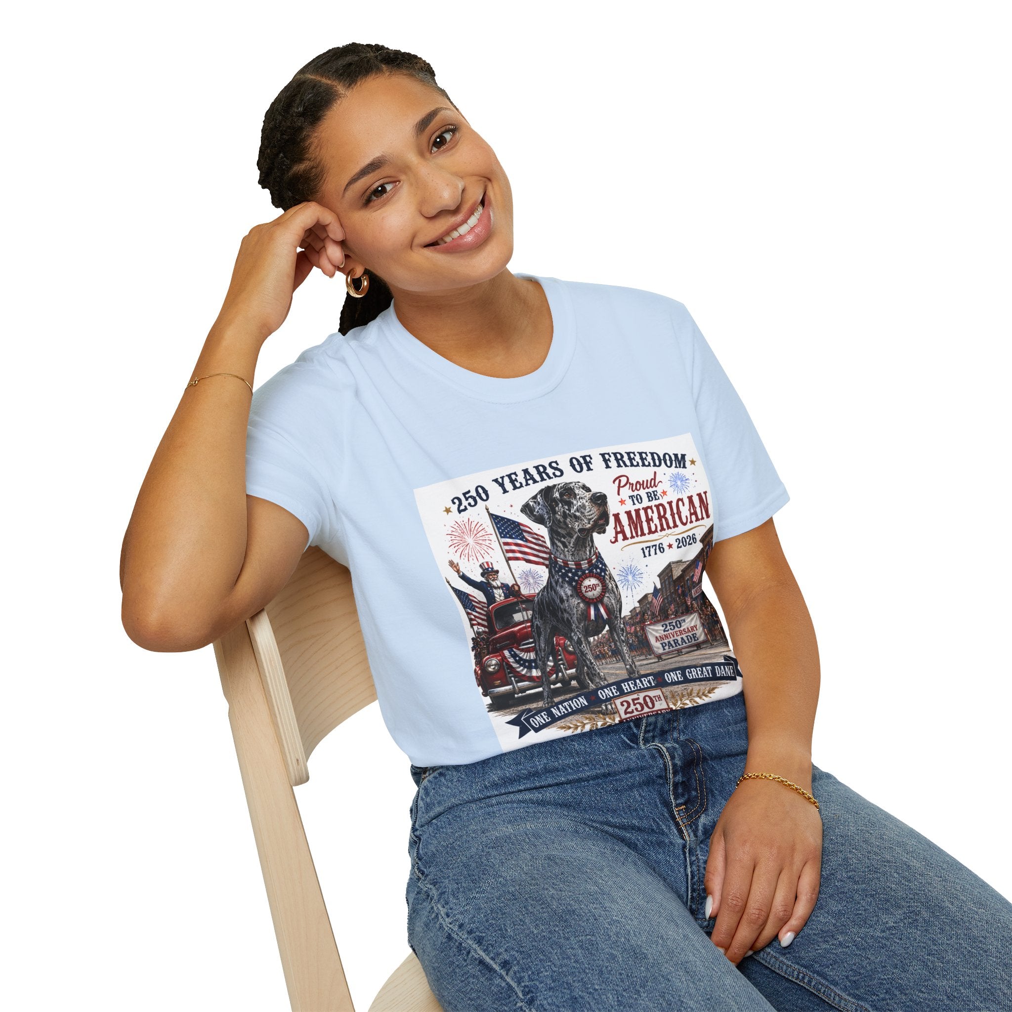 250th Great Dane T-Shirt — 1776–2026 Patriotic Tee