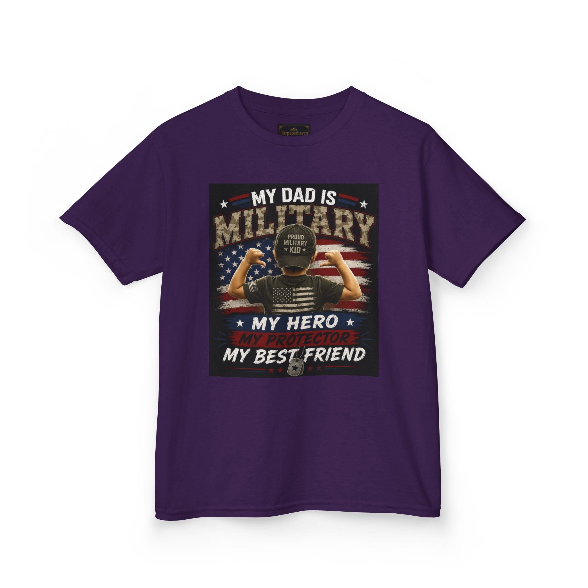 Kids Tee — "My Dad Is Military" Patriotic Hero Shirt