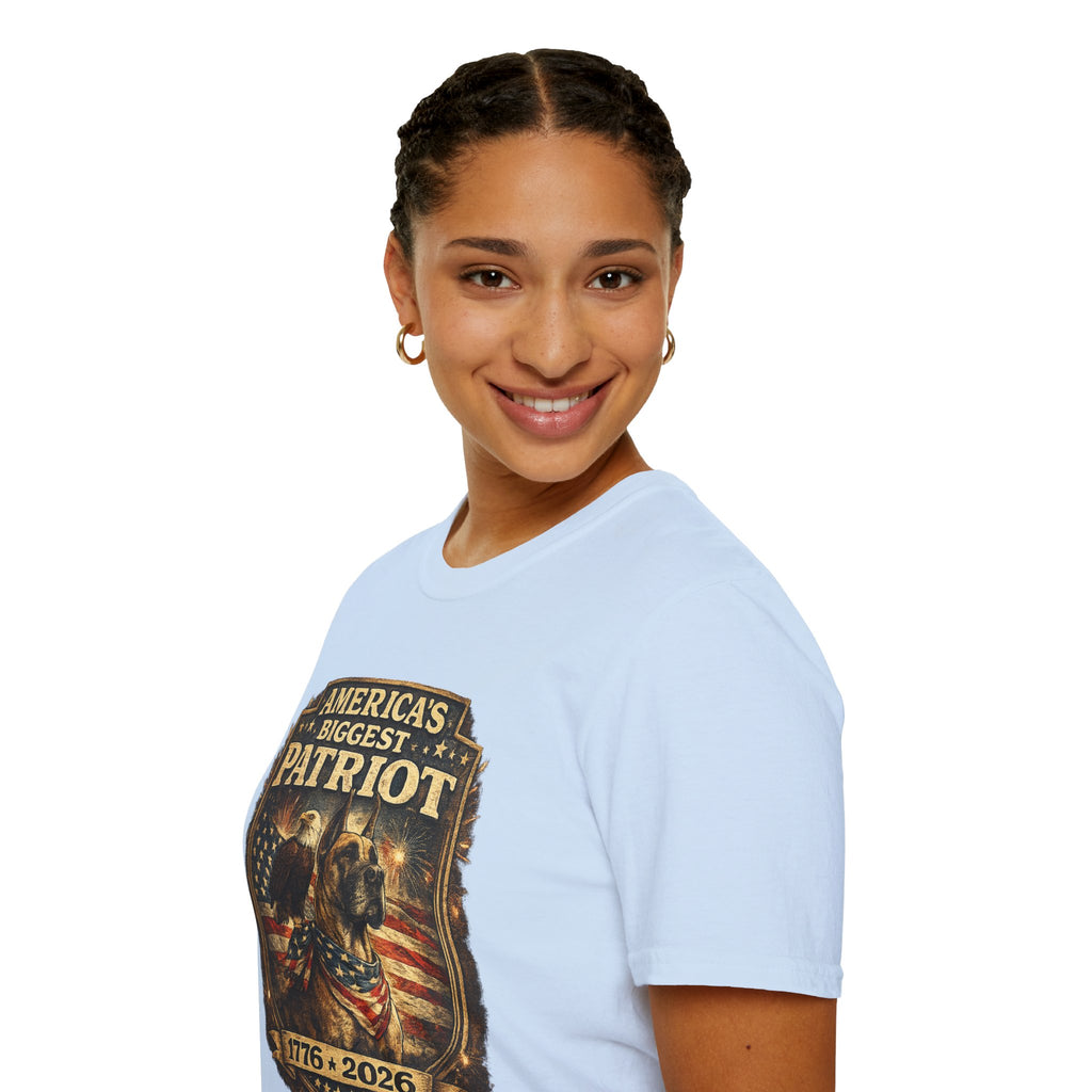 Patriot T-Shirt — Great Dane 1776–2026 Vintage Eagle Flag Tee