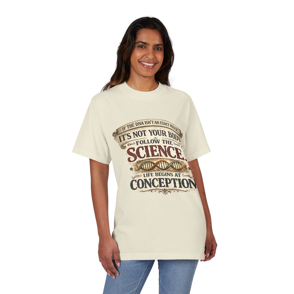 Pro-Life Science T-Shirt — "Follow the Science: Life Begins at Conception"