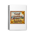 God Guides My Hands Spiral Notebook — Inspirational Christian Journal with Sunflower Farm Design