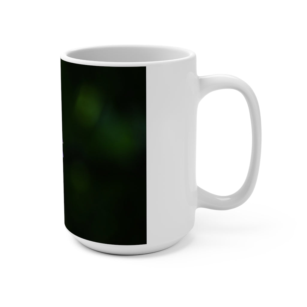 Purple Flower Photo Mug – 15oz Floral Coffee Cup