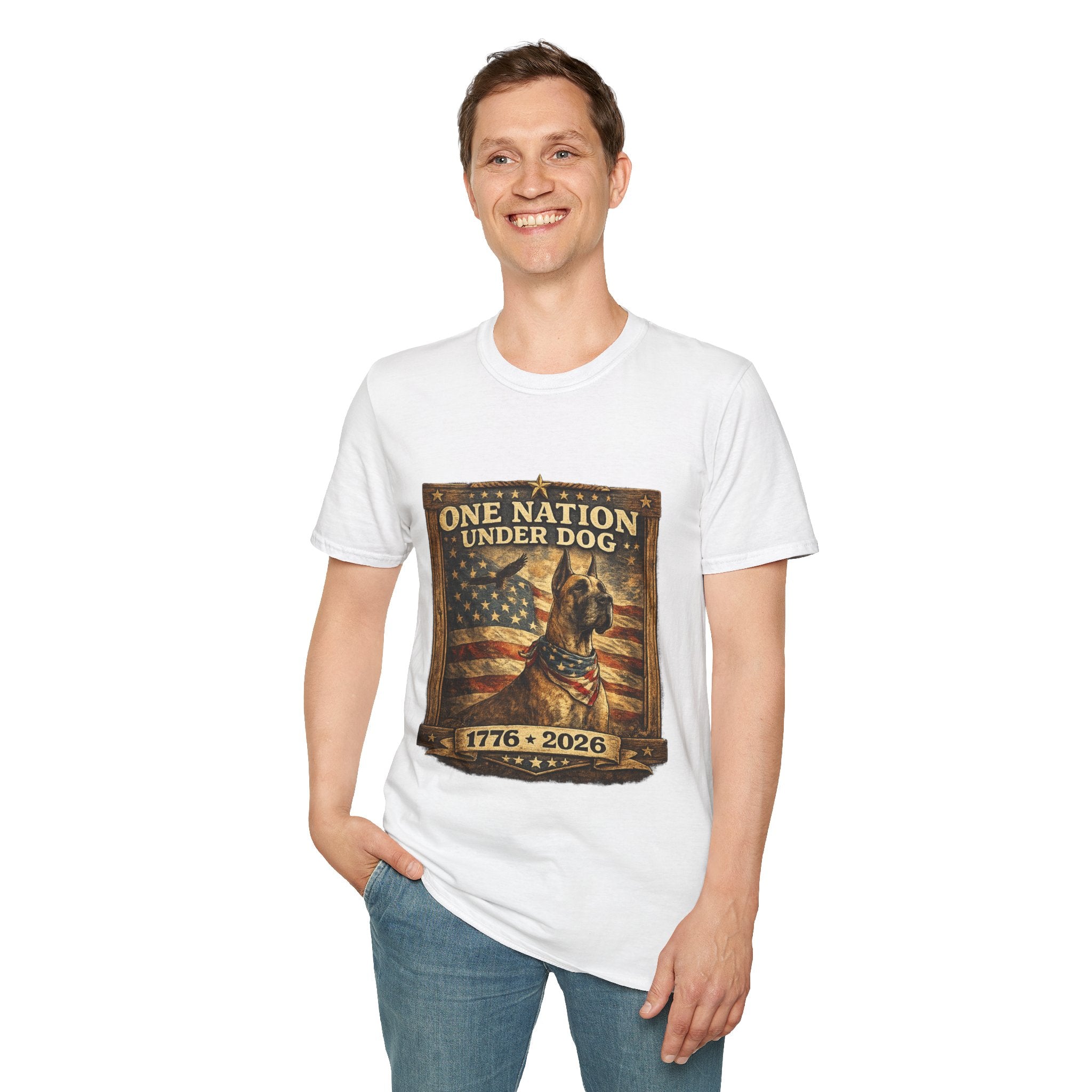 T‑Shirt — Patriotic American Flag Great Dane  Tee (1776–2026)